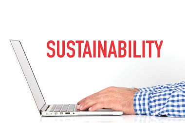 Dizüstü bilgisayarda çalışan genç adam.