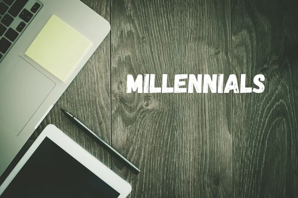 MILLENNIALS text on desk — Stock Photo, Image