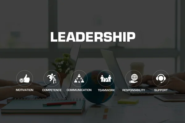 LEADERSHIP icons and keywords — Stock Photo, Image