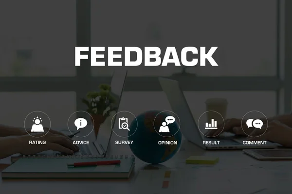 Iconos y palabras clave de FEEDBACK —  Fotos de Stock