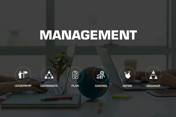 MANAGEMENT icons and keywords — Stock Photo, Image