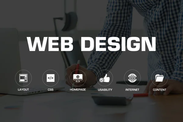 웹 디자인 아이콘 및 키워드 — 스톡 사진