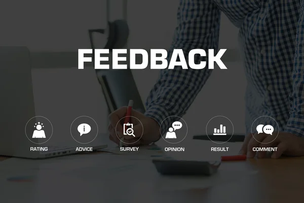 FEEDBACK icons and keywords — Stock Photo, Image