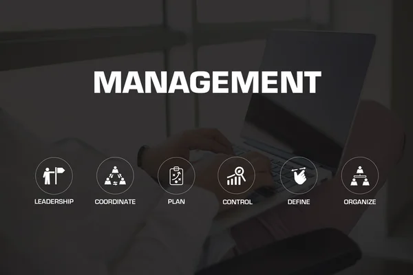 MANAGEMENT icons and keywords — Stock Photo, Image