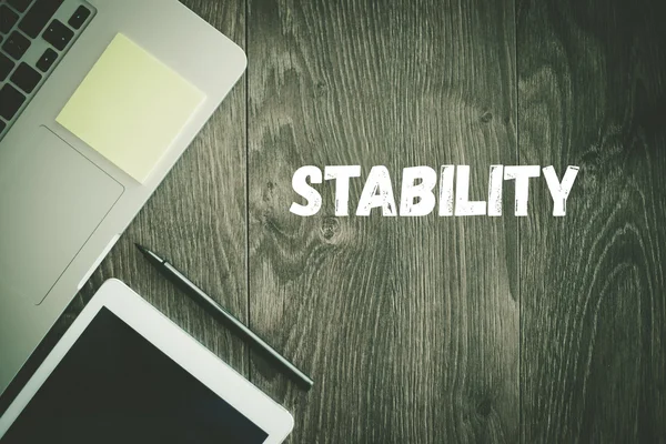 STABILITY text on desk — Stock Photo, Image
