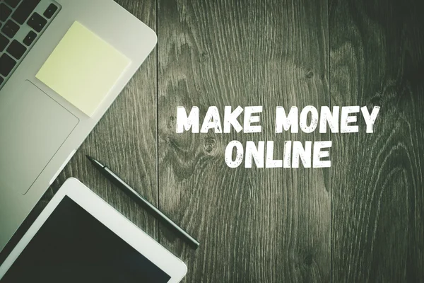 MAKE MONEY ONLINE text — Stock Photo, Image