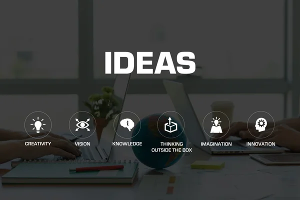 IDEAS iconos y palabras clave — Foto de Stock