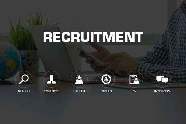 RECRUITMENT icons and keywords — Stock Photo, Image