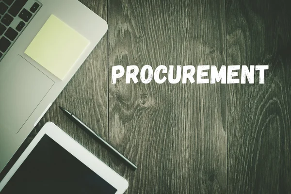 PROCUREMENT  text on desk — Stock Photo, Image