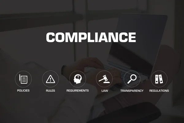Compliance-Symbole und Schlüsselwörter — Stockfoto