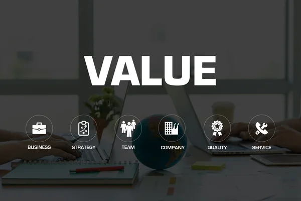 VALUE icons and keywords — Stock Photo, Image