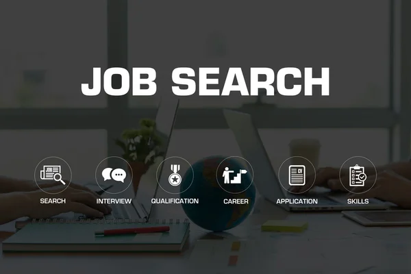 JOB SEARCH значки і ключові слова — стокове фото