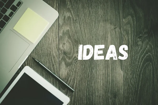 IDEAS  text on desk — Stock Photo, Image