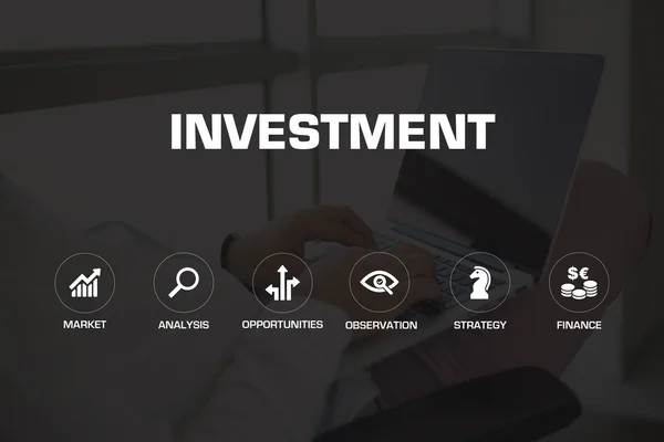 INVESTMENT icons and keywords — Stock Photo, Image