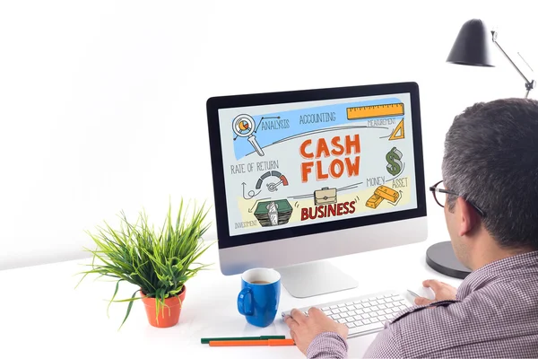 Cash-Flow concept op een scherm — Stockfoto