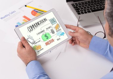 İletişim kavramı bir ekranda