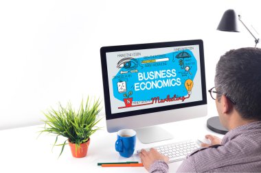 İş ekonomi kavramı ekranda