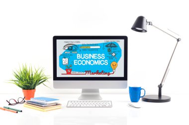İş ekonomi kavramı ekranda