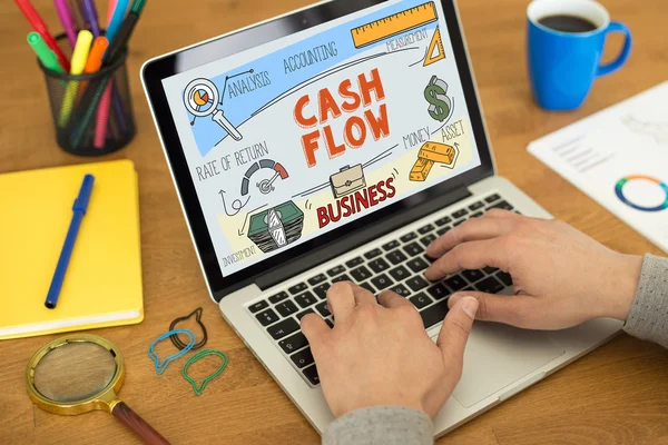 Cash-Flow concept op een scherm — Stockfoto