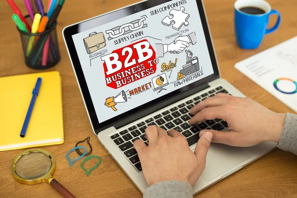 Concepto B2B en una pantalla — Foto de Stock