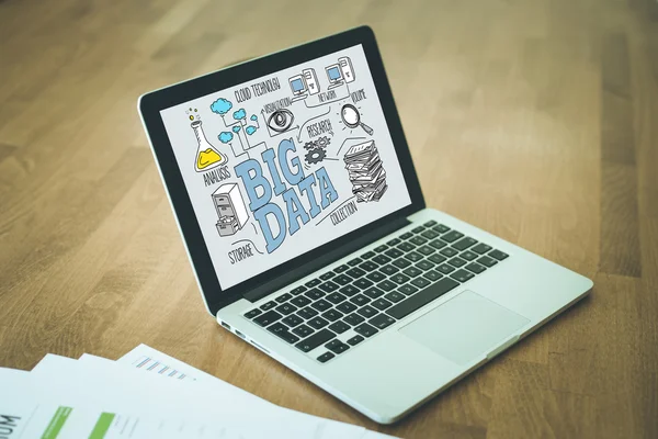 Big Data concept op een scherm — Stockfoto