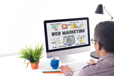 Web Pazarlama metin üstünde perde 