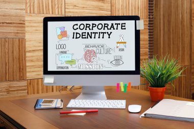 Kurumsal Kimlik metin üstünde perde