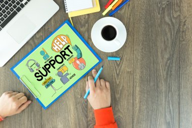 Destek kelime kağıt üzerinde