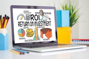  ROI return and invest text  clipart
