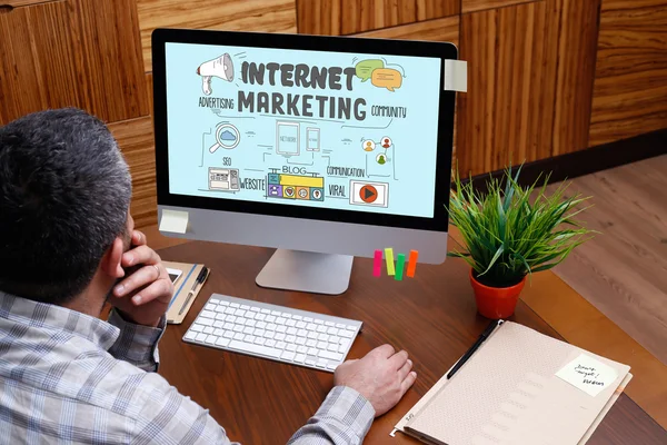 Internet marketing tekst — Stockfoto