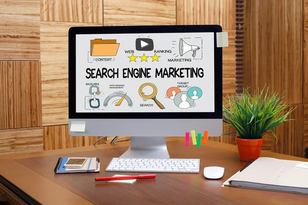 SEARCH ENGINE MARKETING text — Stock Photo, Image