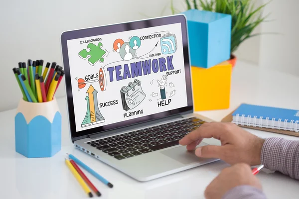 TEAMWORK word on screen — Stock Photo, Image