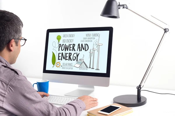 Energie- und Machttext — Stockfoto