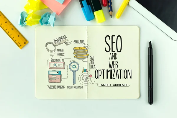 Konsep SEO dan WEB OPTIMIZATION — Stok Foto