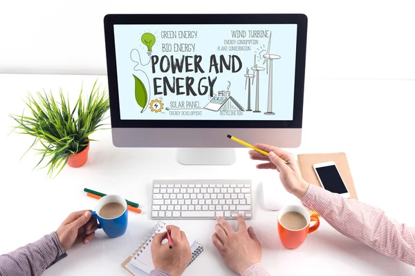 Energi och Power text — Stockfoto