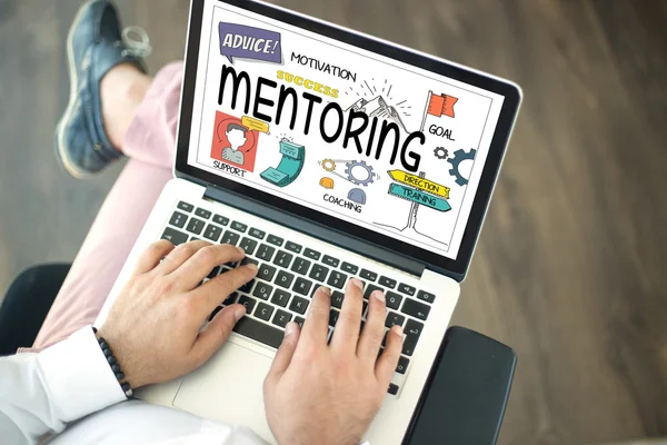 Mentoring text na obrazovce — Stock fotografie