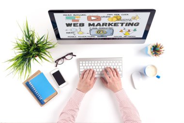 Web Pazarlama metin üstünde perde 
