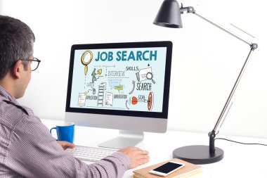 İş arama metin üstünde perde