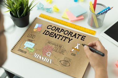 Kağıt üzerinde kurumsal kimlik metin