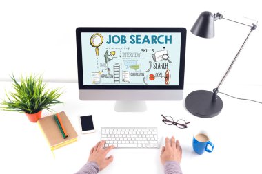 İş arama metin üstünde perde