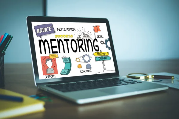 Mentoring-Text auf dem Bildschirm — Stockfoto