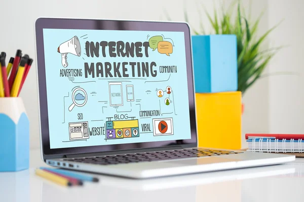 Texto de marketing en Internet — Foto de Stock