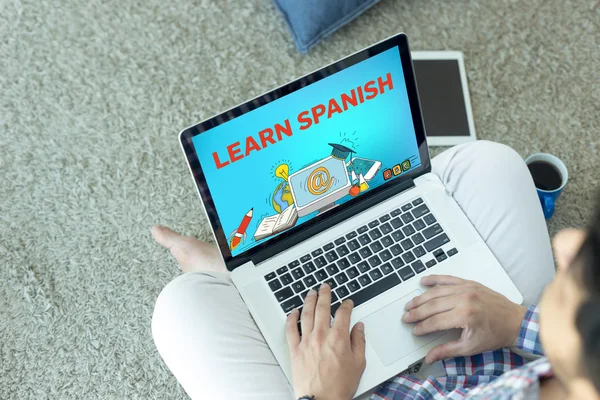 Aprender texto espanhol — Fotografia de Stock