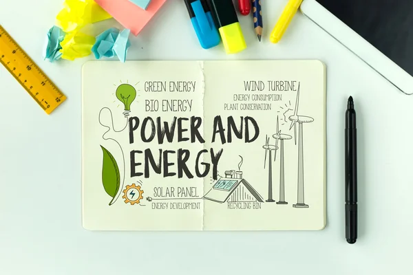 Enerji ve güç metin — Stok fotoğraf
