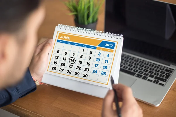 Mark on the calendar at the date — Stock Photo, Image