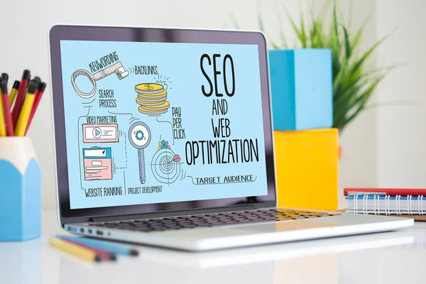 SEO ve Web Optimizasyonu kavramı — Stok fotoğraf