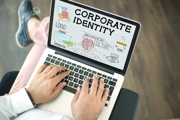 Corporate Identity Text auf dem Bildschirm — Stockfoto