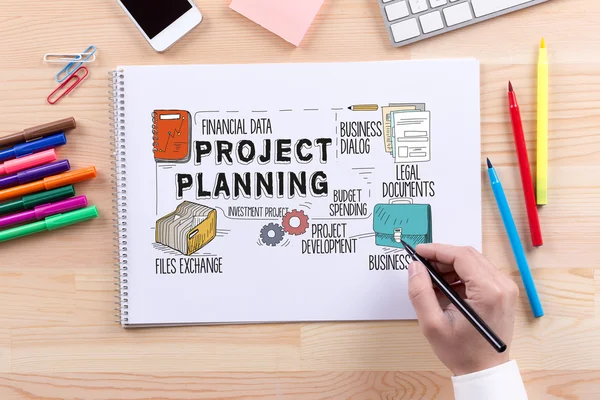 PROJECT PLANNING  text — Stock Photo, Image