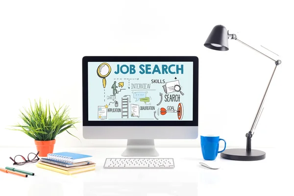 Teks JOB SEARCH pada layar — Stok Foto