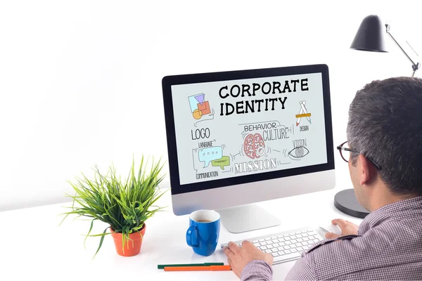 Corporate Identity Text auf dem Bildschirm — Stockfoto